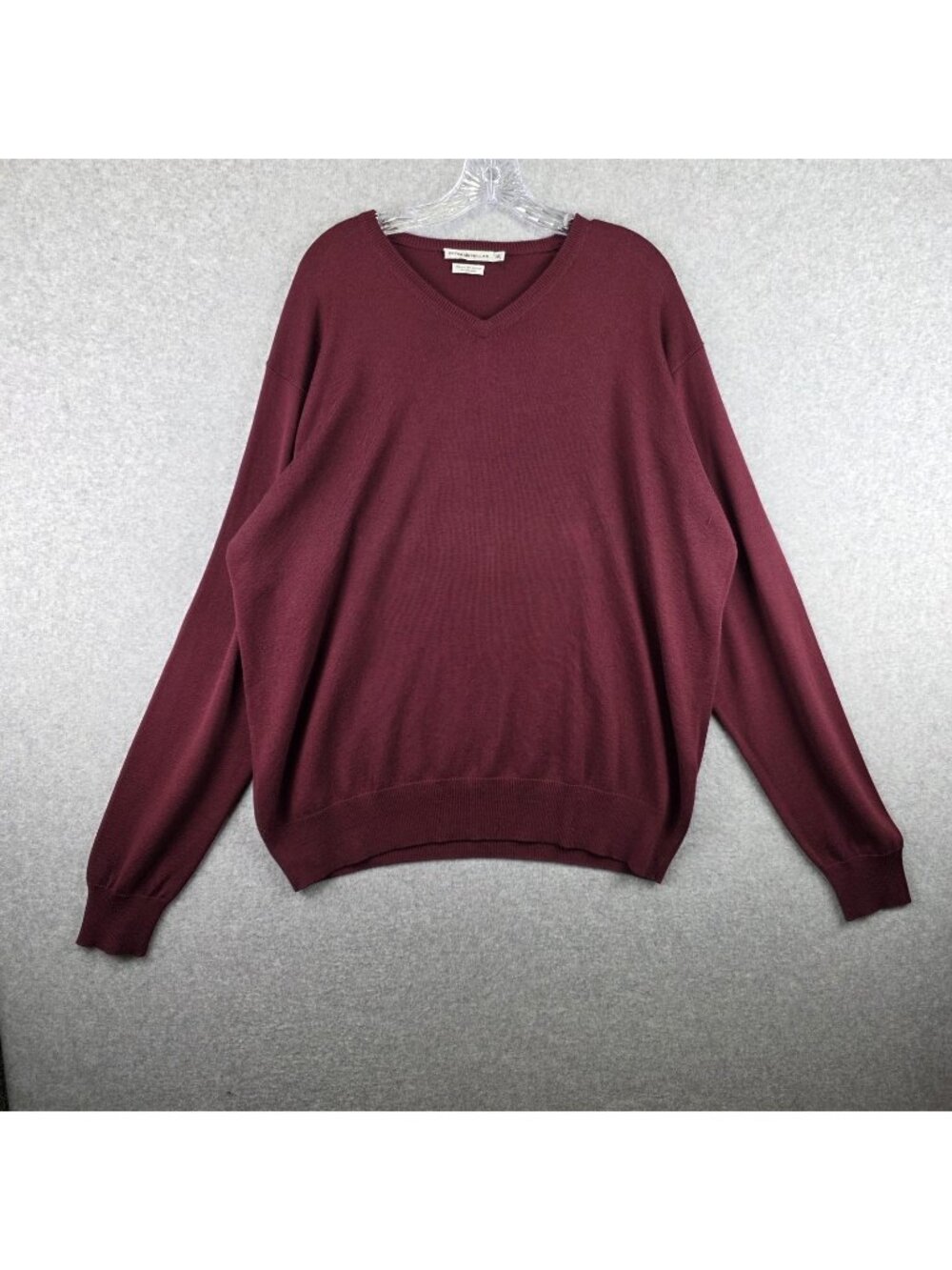 Peter Millar Sweater Mens 2XL Burgundy V Neck Silk Cashmere Cotton Lightweight